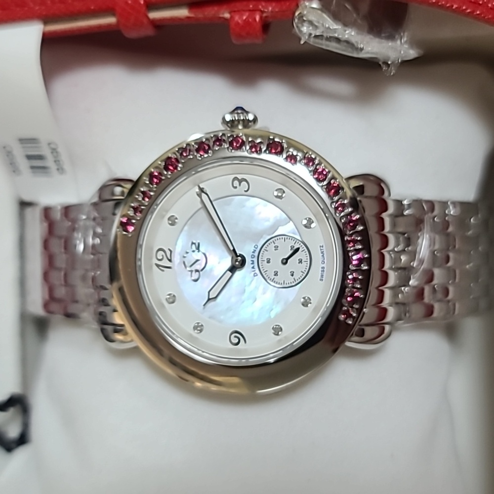 GV2 by Gevril Marsala Mother of Pearl Diamond Ladies Watch 9890